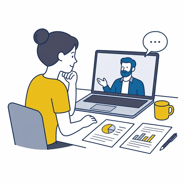 オンライン面談を行うイラスト